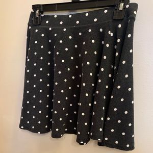 Forever 21 black and white polka dot skater skirt